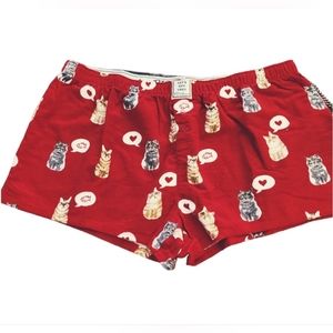 Pj Salvage Cats with thought bubbles hearts Valentines Day Flannel XL NWT